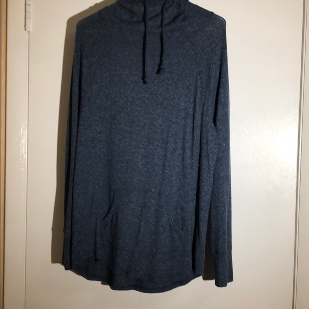 Blue hooded top
